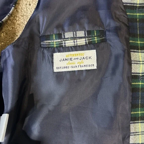 Janie And‎ Jack Boys Size 10 Blue Plaid Holiday Suit Vest Dressy Photos - Picture 4 of 8